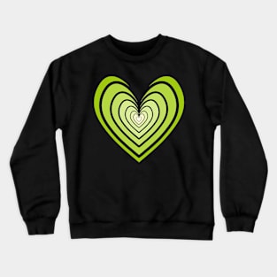 Rosy Heart (Lime Green) Crewneck Sweatshirt